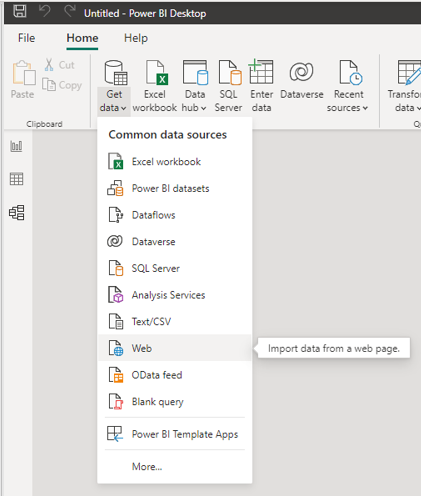 Load data from a web source