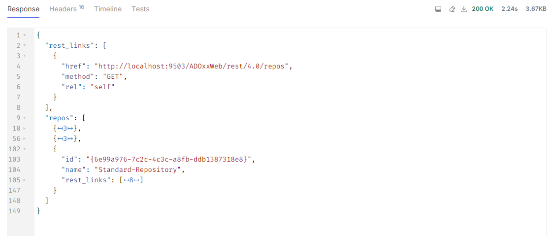 Result repositories in JSON