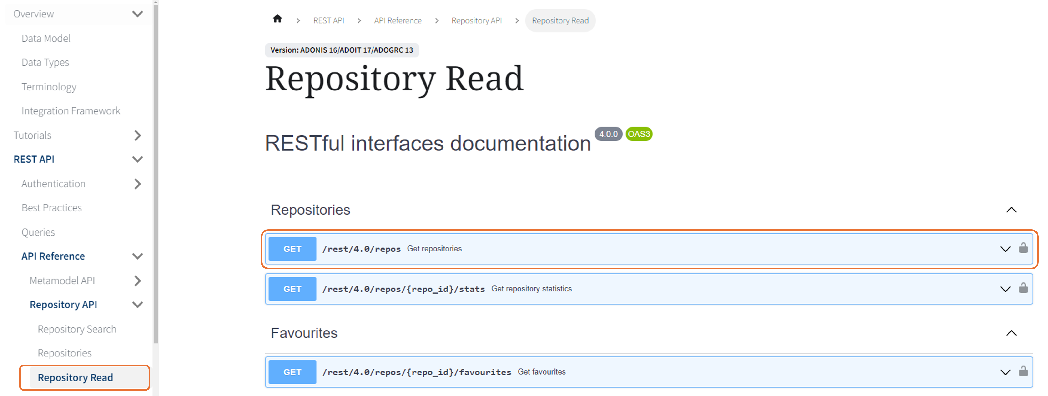 Repository Read endpoint